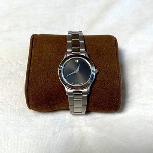 Movado 84.E1.822.2 Ladies Black Dial Stainless Steel Quartz Bracelet Watch